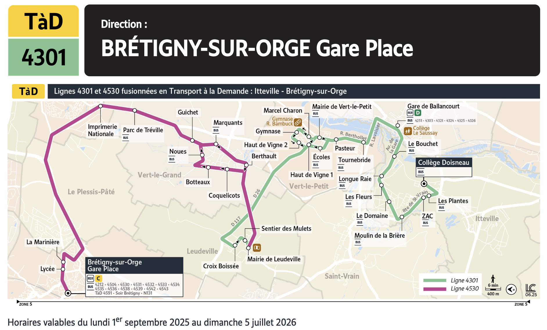 Plan du Transport à la Demande 4301.