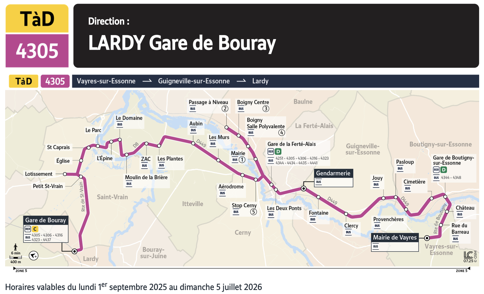Plan du Transport à la Demande 4305.