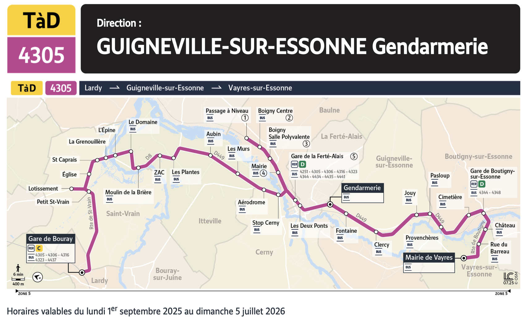 Plan du Transport à la Demande 4305.