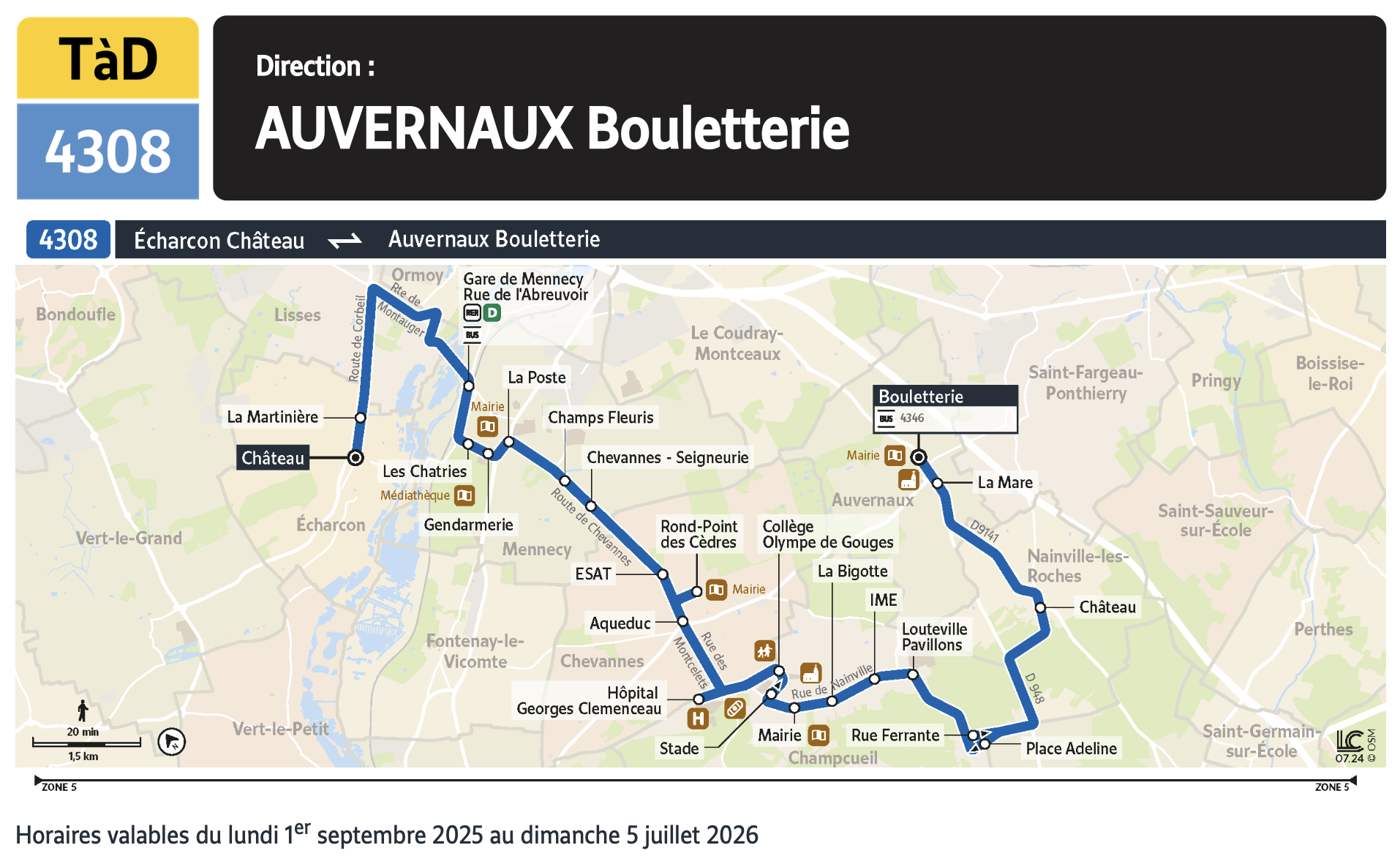 Plan du Transport à la Demande 4308.