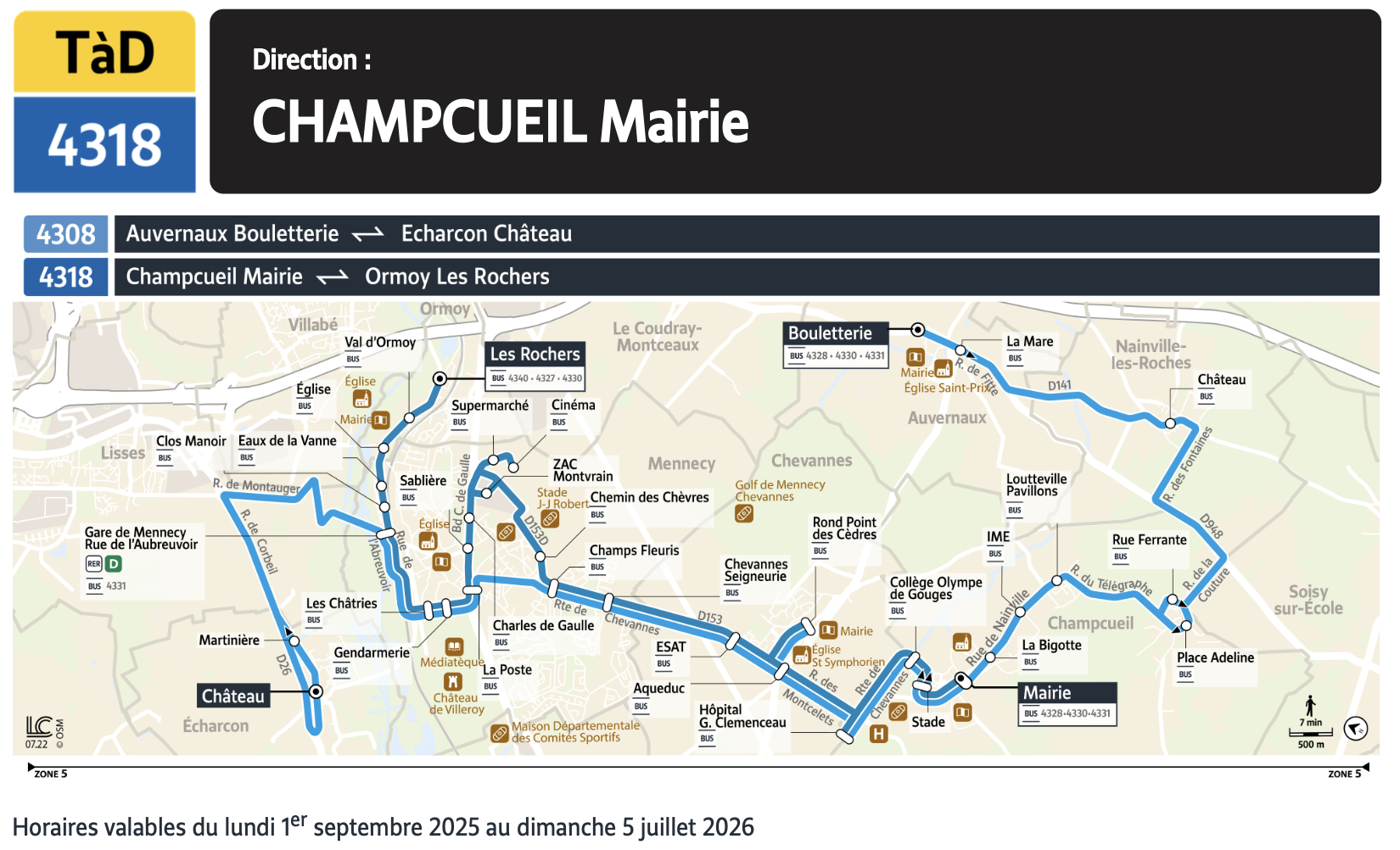 Plan du Transport à la Demande 4318.