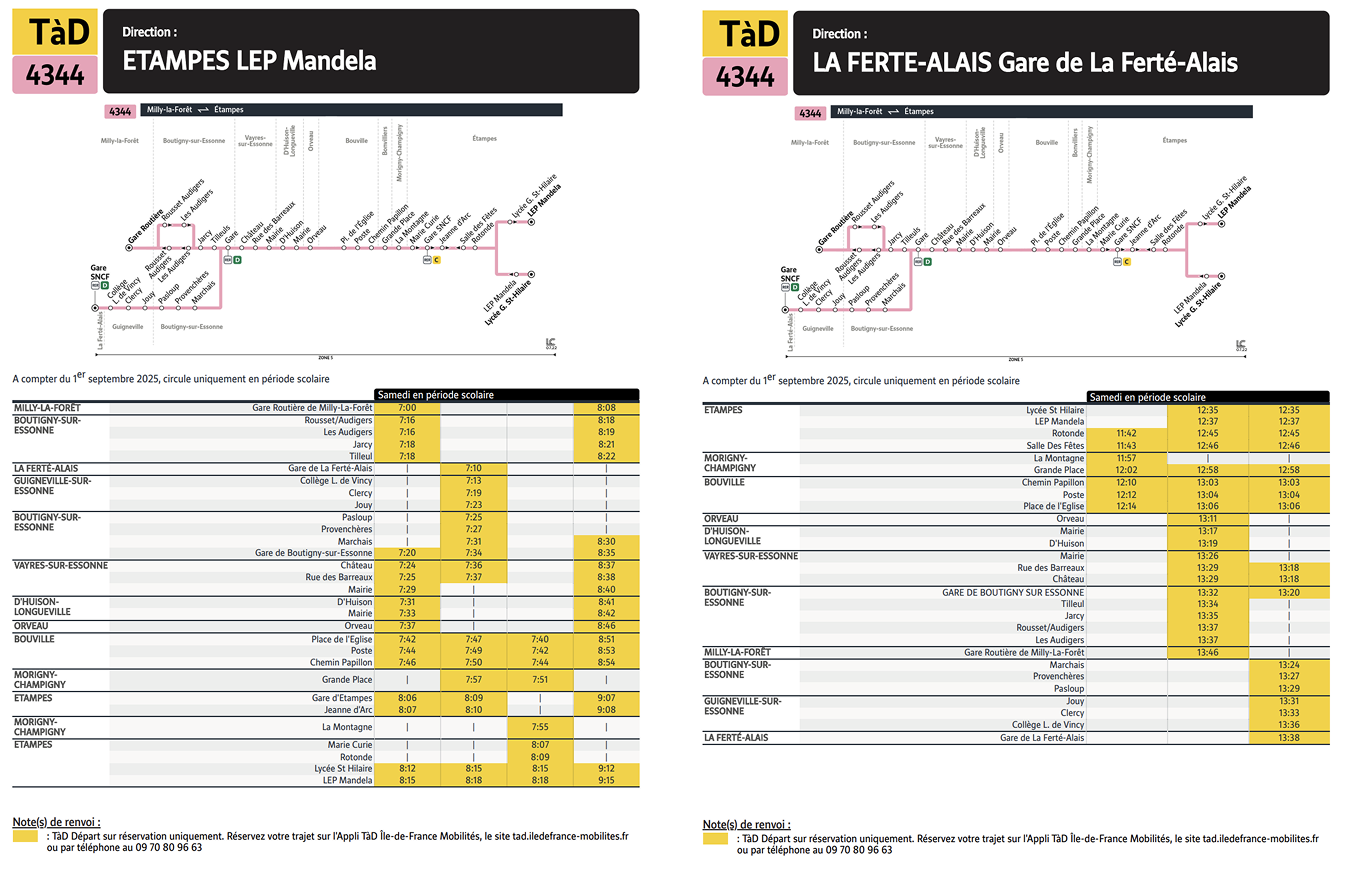 Plan du Transport à la Demande 4344.