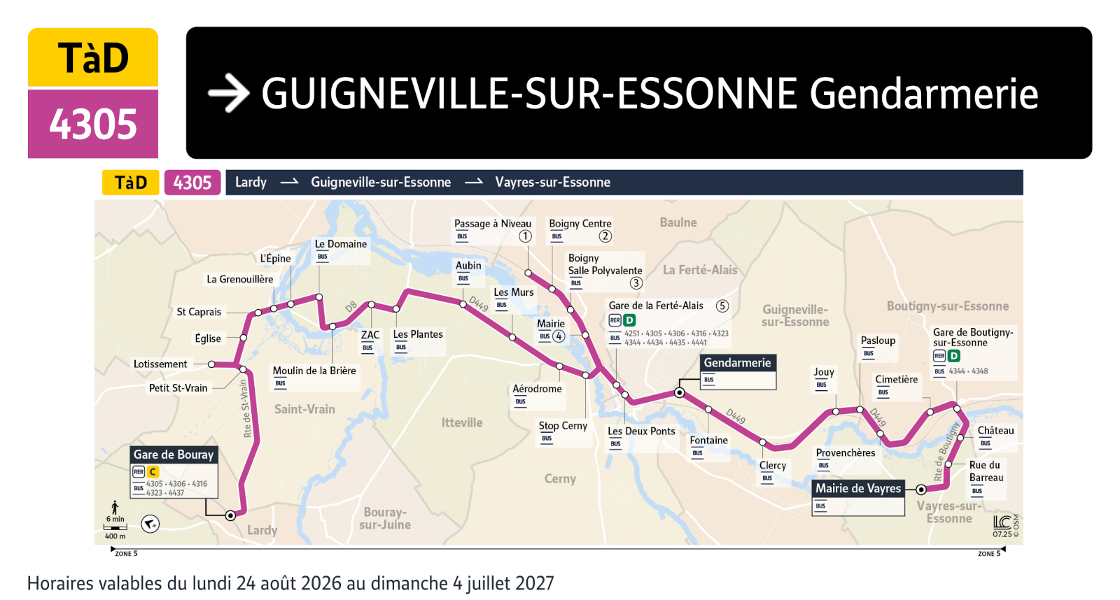 Plan du Transport à la Demande 4305.