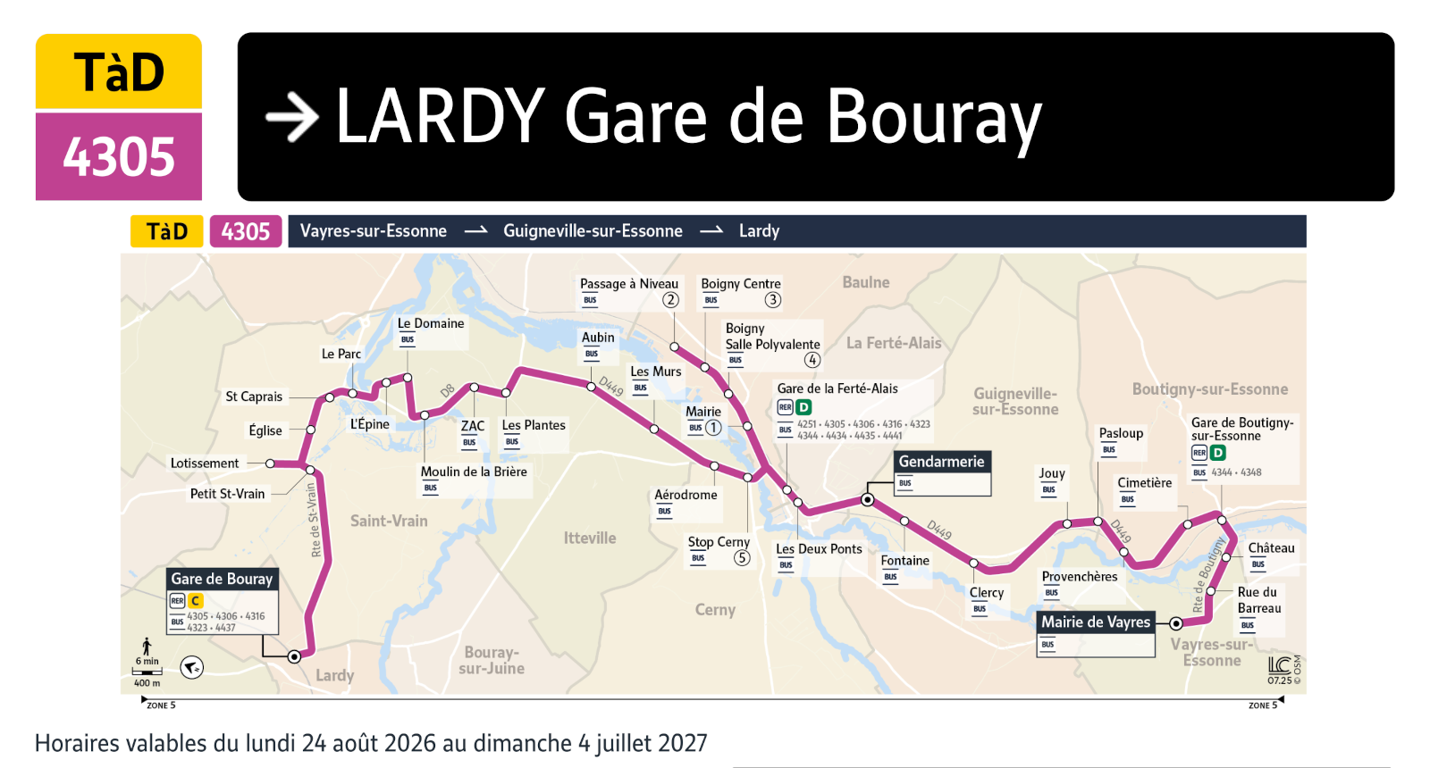 Plan du Transport à la Demande 4305.