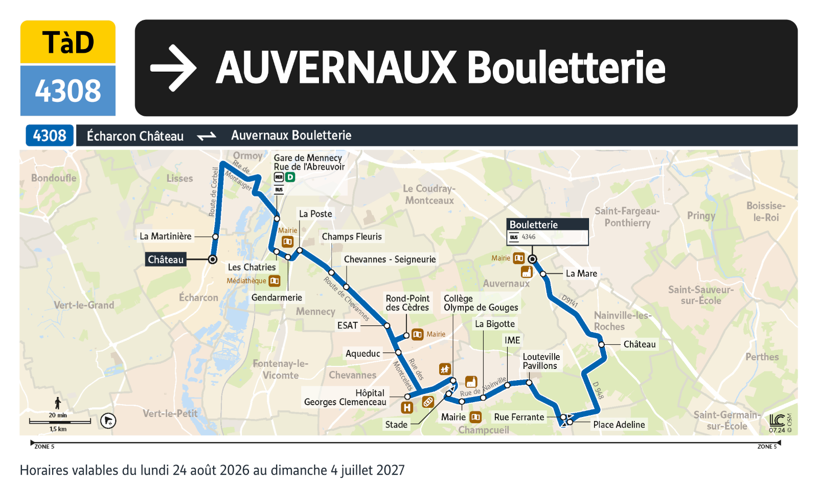 Plan du Transport à la Demande 4308.