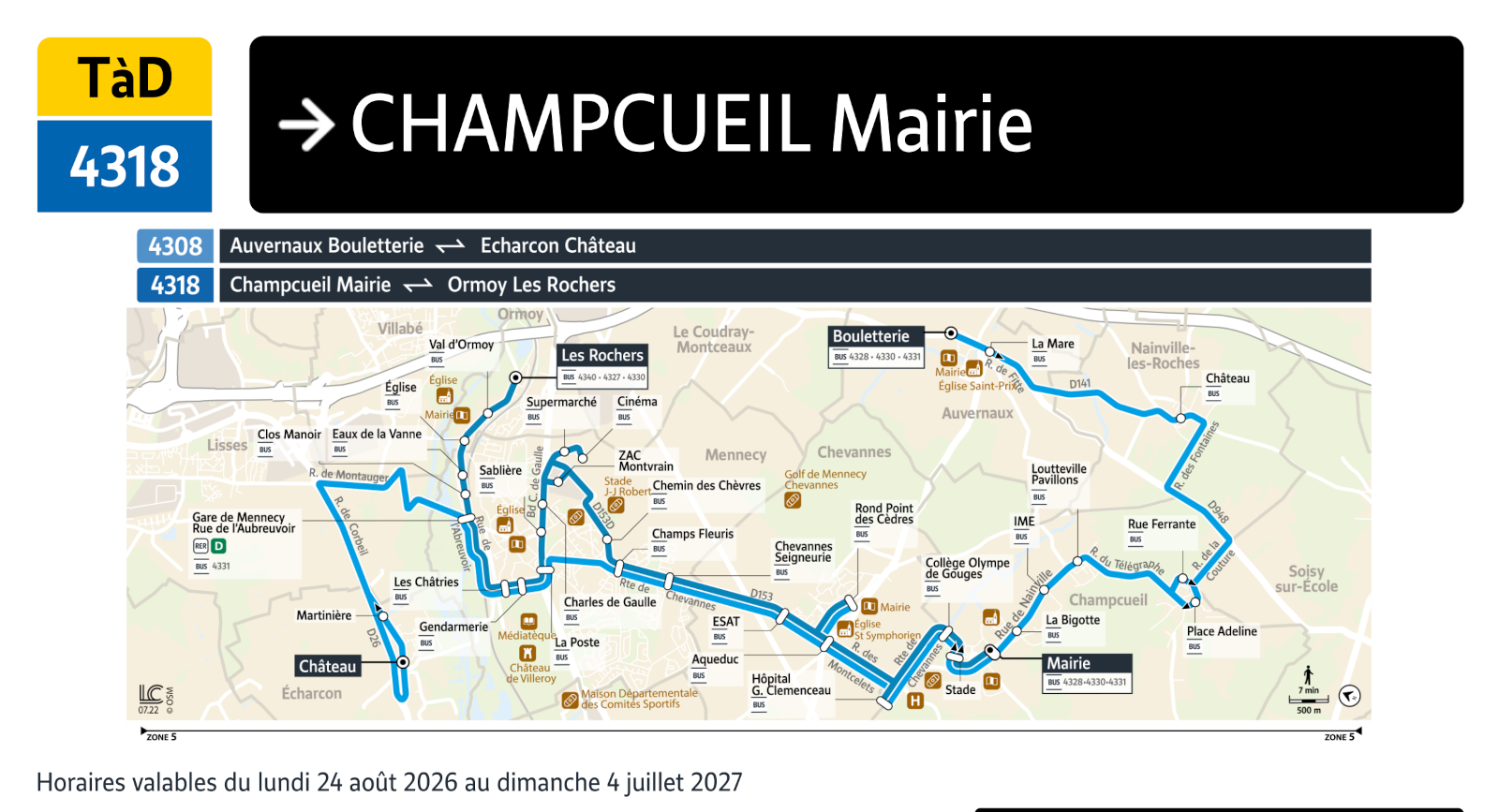 Plan du Transport à la Demande 4318.
