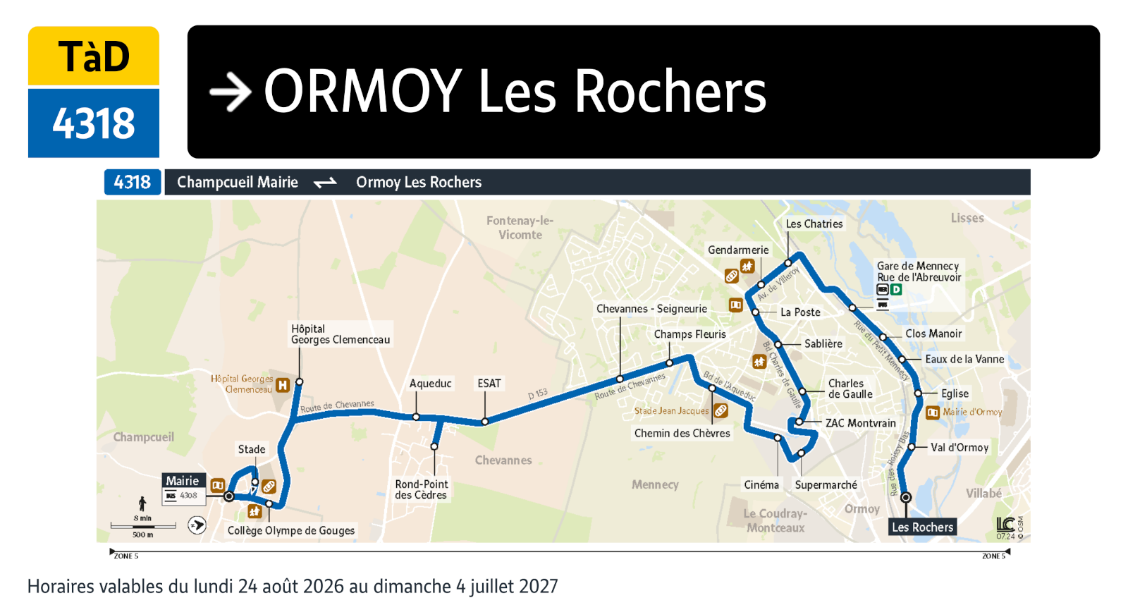 Plan du Transport à la Demande 4318.